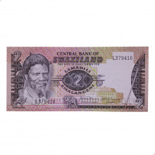 Cédula P#8b 2 Emalangeni 1984 Suazilândia África FE