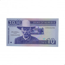 Cédula P#1a 10 Dollars 1993 Namíbia África FE