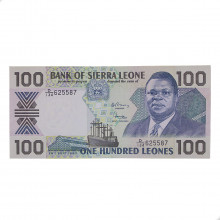 Cédula P#18c 100 Leones 1990 Serra Leoa África FE