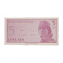 Cédula P#91a 5 Sen 1964 Indonésia Ásia FE