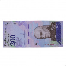 Cédula P#107A 200 Bolivars 2018 Venezuela América SOB/FE