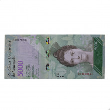 Cédula P#97b 5000 Bolivars 2017 Venezuela América FE
