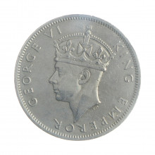 Moeda KM#19b 2 Shilling 1947 MBC Rodésia do Sul África Cupro-Níquel Ø28,52mm 11,31gr.