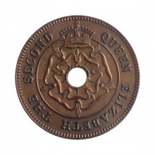 Moeda KM#28 ½ Penny 1954 MBC Rodésia do Sul África Bronze Ø21mm 2,92gr.