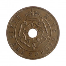 Moeda KM#25 1 Penny 1950 MBC Rodésia do Sul África Bronze Ø27mm 6,48gr.