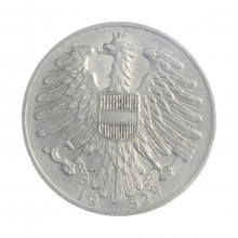 Moeda KM#2879 5 Schilling 1952 MBC Áustria Europa Alumínio Ø31mm 4gr.
