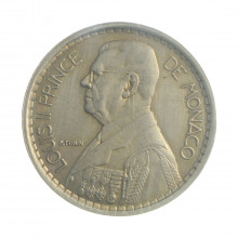 Moeda KM#124 20 Francs 1947 SOB Mônaco Europa Cupro-Níquel Ø30mm 10gr.