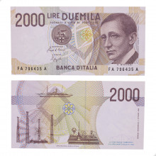 Cédula P#115 2000 Liras 1990 Itália Europa FE