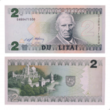 Cédula P#54a 2 Litai 1993 Lituânia Europa FE