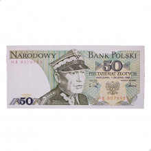 Cédula P#142c 50 Zlotys 1988 Polónia Europa FE