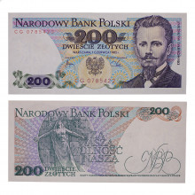 Cédula P#144b.2 200 Zlotys 1982 Polónia Europa FE
