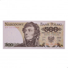 Cédula P#145d 500 Zlotys 1982 Polónia Europa FE