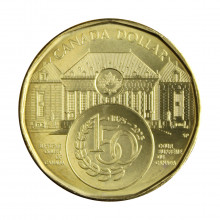 Moeda KM#3576 1 Dollar 2025 FC Canadá América 150º aniversário do Supremo Tribunal do Canadá Aço banhado em latão Ø26,5mm