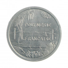 Moeda KM#11 1 Franc 1981 SOB Polinésia Francesa Oceania Alumínio Ø23mm 1,3gr.
