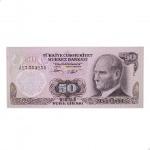 Cédula P#188 50 Liras 1983 Turquia Ásia FE