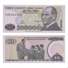 Cédula P#192 10 Liras 1979 Turquia Ásia FE