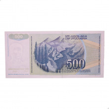 Cédula P#106 500 Dinars 1990 Iugoslávia Europa FE