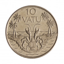 Moeda KM#6 10 Vatu 1999 SOB/FC Vanuatu Oceania Cupro-níquel Ø24mm 6,1gr.