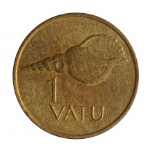 Moeda KM#3 1 Vatu 1999 SOB/FC Vanuatu Oceania Latão R Níquel Ø16,95mm 1,99gr.