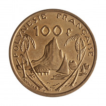Moeda KM#14 100 Francs 2003 FC Polinésia Oceania Latão R Níquel Ø30mm 10gr.