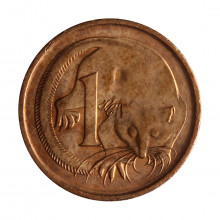 Moeda KM#78 1 Cents 1990 SOB/FC Austrália Oceania Rainha Elizabeth Bronze Ø17,53mm 2,59gr.