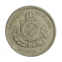 Moeda V-010 100 Réis 1880 MBC Data Escassa Cupro Níquel Ø27mm 10gr.*