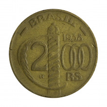 Moeda V-162 2000 Réis 1938 MBC Duque de Caxias Serrilhada Bronze Alumínio Ø26,5mm 9gr.*