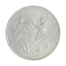 Moeda KM#704 1000 Escudos 1997 SOB/FC Portugal Europa Pauliteiros Prata .500 Ø40mm 28,2gr.