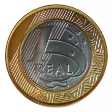 Moeda V-599 1 Real 2012 FC Entrega da Bandeira Bimetálico Ø27mm 7gr.