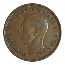 Km#844 ½ Penny 1943 MBC Reino Unido Europa