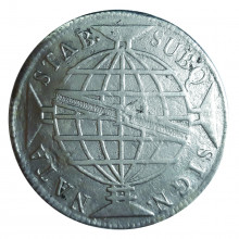 P-414 640 Réis 1812 R MBC Recunhada sobre 400 Réis de Portugal Escassa