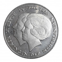 Km#201 2½ Gulden 1980 SOB+ Holanda Europa Comemorativa