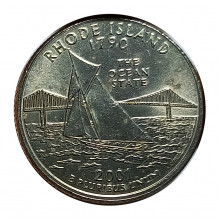 Quarter Dollar 2001 P MBC+ Rhode Island