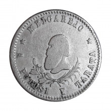 Medalha Potosi - Bolívia 1/4 Melgarejo 1868 Prata