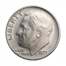 Km#195A 1 Dime 1973 MBC/SOB Estados Unidos América