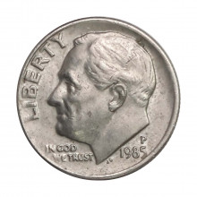Km#195A 1 Dime 1985 P MBC/SOB Estados Unidos América