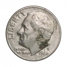Km#195A 1 Dime 1986 D MBC/SOB Estados Unidos América