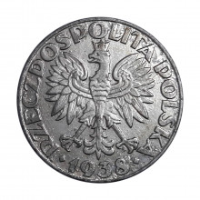 Y#38 50 Groszy 1938 MBC Polônia Europa