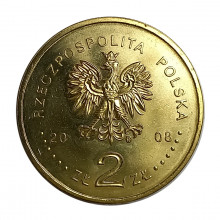 Y#629 2 Zlote 2008 FC Polônia Europa 40º aniversário de março de 1968