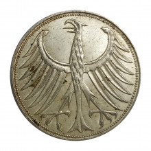 KM#112 5 Deutsche Mark 1972 J MBC/SOB Alemanha República Federativa Europa