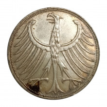 KM#112 5 Deutsche Mark 1972 F MBC Alemanha República Federativa Europa