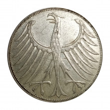 KM#112 5 Deutsche Mark 1971 G MBC Alemanha República Federativa Europa
