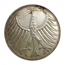 KM#112 5 Deutsche Mark 1970 G MBC Alemanha República Federativa Europa
