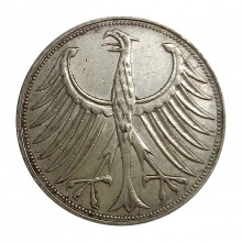 KM#112 5 Deutsche Mark 1970 F MBC Alemanha República Federativa Europa