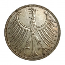 KM#112 5 Deutsche Mark 1969 F MBC Alemanha República Federativa Europa