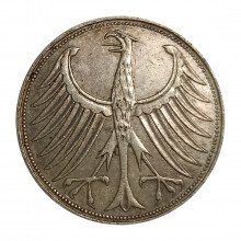 KM#112 5 Deutsche Mark 1966 D MBC Alemanha República Federativa Europa