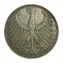 KM#112 5 Deutsche Mark 1951 J MBC Alemanha República Federativa Europa