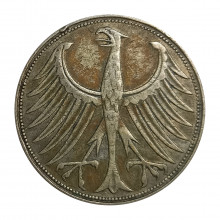 KM#112 5 Deutsche Mark 1951 J MBC Alemanha República Federativa Europa