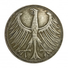 KM#112 5 Deutsche Mark 1951 J MBC Alemanha República Federativa Europa