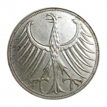 KM#112 5 Deutsche Mark 1951 G SOB Alemanha República Federativa Europa